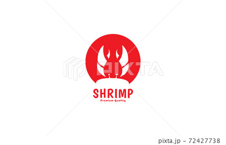 circle red silhouette with shrimp logo vector icon illustration design 72427738