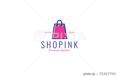 abstract pink shopping bag logo vector icon illustration design 72427741