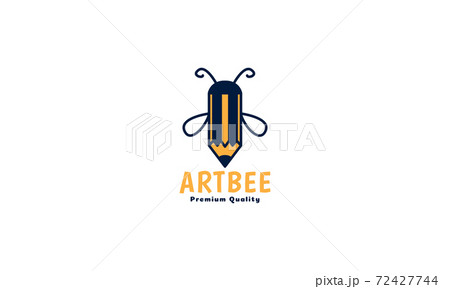 creative pencil with insect bee honey logo vector icon illustration design 72427744