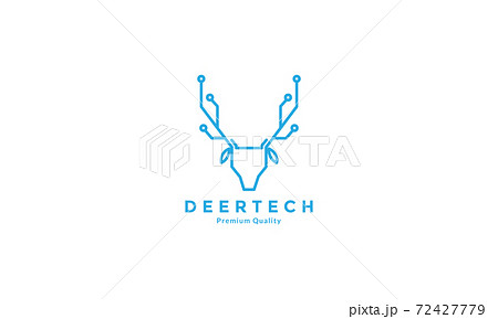 deer with line tech connect logo vector icon illustration design deer with line tech connect logo vector icon illustration design 72427779
