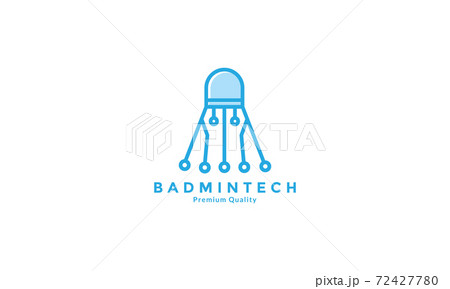 shuttlecock badminton technology logo vector icon illustration design 72427780