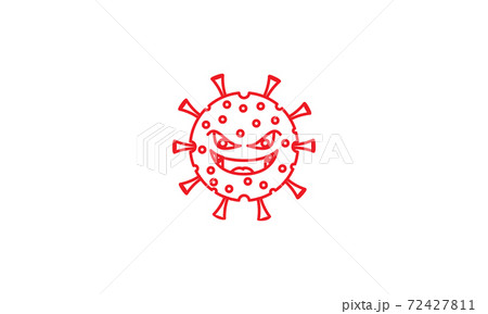 line monster corona virus cute logo vector icon illustration design 72427811