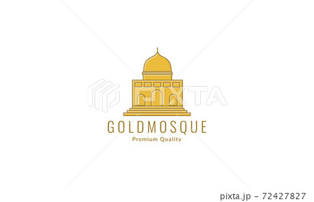 building architecture mosque dome line gold simple logo vector icon illustration design 72427827