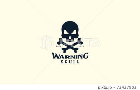 head skull with bone cross simple logo vector icon design illustration head skull with bone cross simple logo vector icon design illustration 72427903