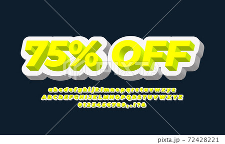 75% off sale discount promotion 3d white yellow 75% off sale discount promotion 3d white yellow 72428221