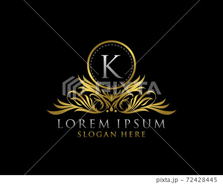 Letter K Luxury Logo. Monogram design elements, graceful template. Calligraphic elegant line art badge design. Business sign for Royalty, Letter Stamp, Boutique, Cafe, Hotel, Heraldic, Jewelry, 72428445