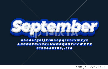 September month font 3d blue design September month font 3d blue design 72428492