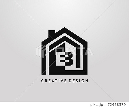 B Letter Logo. Minimalist House Shape With...のイラスト素材 [72428579] - PIXTA