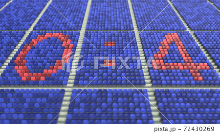 0-4 score made with red and blue stadium seats. 3D rendering 0-4 score made with red and blue stadium seats. 3D rendering 72430269