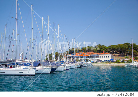 View of the pier with yachts, Marina Port Porec Istrian Peninsula, Croatia, Europe View of the pier with yachts, Marina Port Porec Istrian Peninsula, Croatia, Europe 72432684
