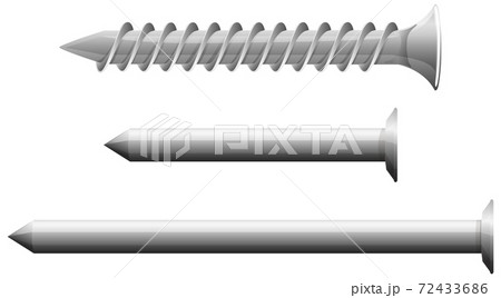 Type of screws isolated on white background 72433686