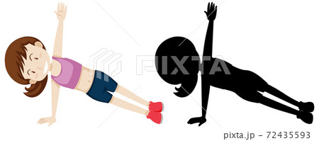 Young woman doing yoga in colour and silhouette 72435593