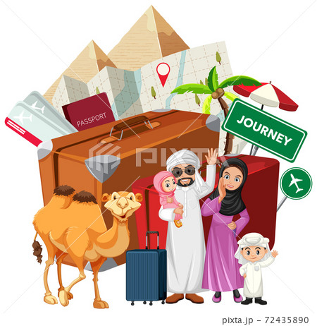 Arabian family on holiday 72435890