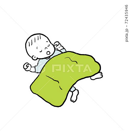 眠る赤ちゃんのイラストのイラスト素材