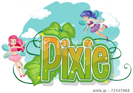 Pixie logos with little fairy on white background 72435968