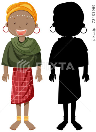 Set of people of African tribes character with its 72435969