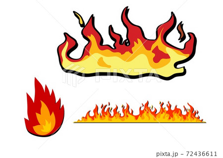 Red and orange fire flame. Hot flaming element. Idea of energy and power. Isolated illustration 72436611