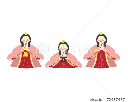 ひな祭り　三人官女 72437477