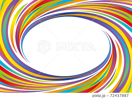 カラフルな楕円の渦巻きフレーム カラフルな楕円の渦巻きフレーム 72437887