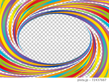 カラフルな楕円の渦巻きフレーム カラフルな楕円の渦巻きフレーム 72437887