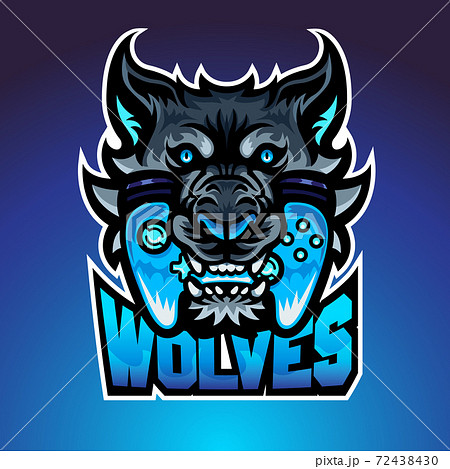 The wolf bite joypad, Mascot logo, Vector illustraion. 72438430
