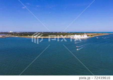 Cape Canaveral, USA. The arial view of port Canaveral from cruise ship Cape Canaveral, USA. The arial view of port Canaveral from cruise ship 72439610