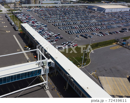 Cape Canaveral, USA. The arial view of port Canaveral from cruise ship 72439611