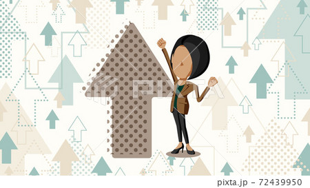 喜んでいるスーツ姿の女性のイラスト	 72439950