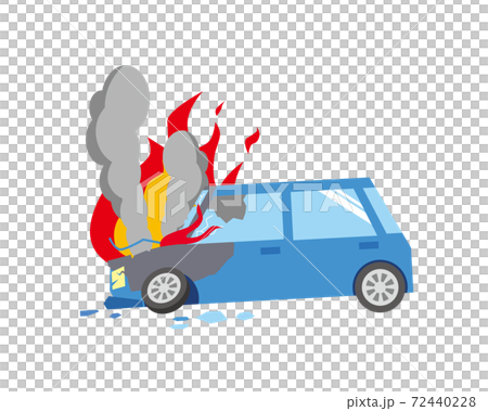 引起事故並燃燒的汽車 72440228