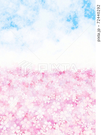 空と桜の花の縦長の背景イラスト No 02のイラスト素材 空と桜の花の縦長の背景イラスト No 02のイラスト素材