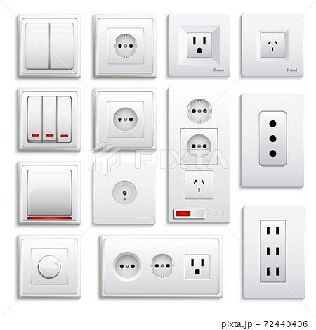 Switches And Sockets Realistic Set Switches And Sockets Realistic Set 72440406