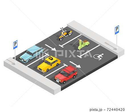 Parking Lot Isometric Composition 72440420
