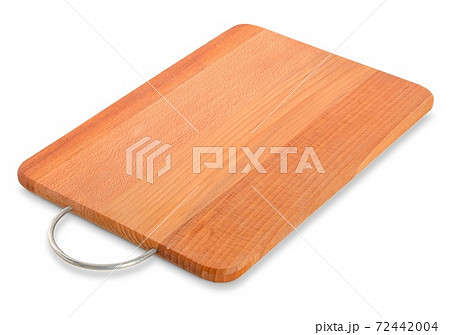Cutting wooden board with metal handle / isolated on white background. Cutting wooden board with metal handle / isolated on white background. 72442004