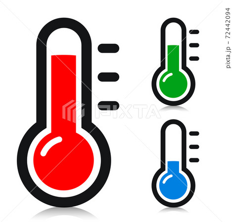 Vector temperature thermometer measurement icons Vector temperature thermometer measurement icons 72442094