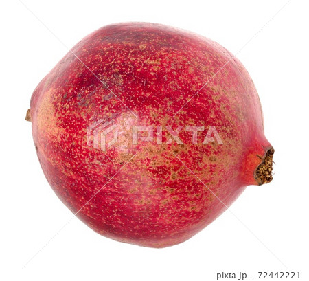 Big Ripe Red Granet or Garnet. Fruits of Red Ripe Pomegranate on the White Background. Vegetarian Concept Big Ripe Red Granet or Garnet. Fruits of Red Ripe Pomegranate on the White Background. Vegetarian Concept 72442221