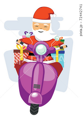 Santa on scooter 72442741