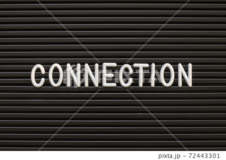 Black color felt letter board with white alphabet in word connection background Black color felt letter board with white alphabet in word connection background 72443301