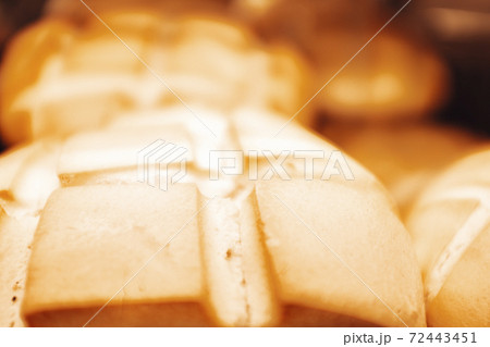 Close up point of view of defocused piece of ready made bread at the bakery Close up point of view of defocused piece of ready made bread at the bakery 72443451