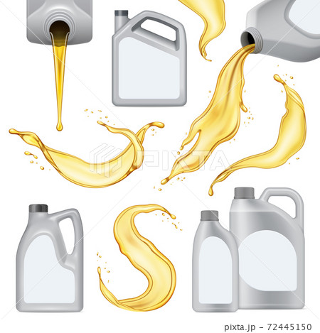 Realistic Motor Oil Icon Set Realistic Motor Oil Icon Set 72445150