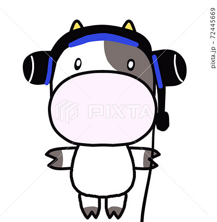 ヘッドホンうし（全身） 72445669