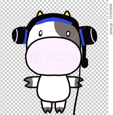 ヘッドホンうし（全身） 72445669