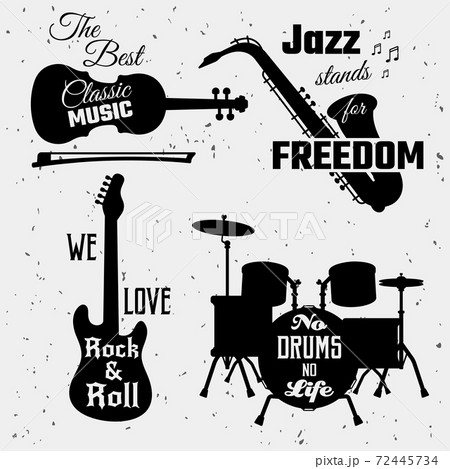 Music Quotes Monochrome Collection Music Quotes Monochrome Collection 72445734