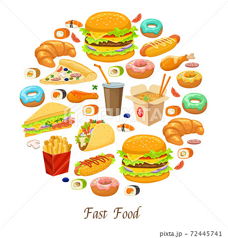 Fast Food Round Composition 72445741
