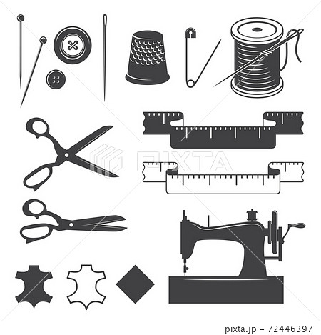 Set Of Sewing Desinged Elementsのイラスト素材