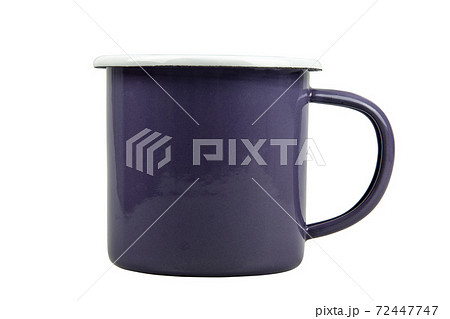 A violet tin cup isolate on white background with clipping path. A violet tin cup isolate on white background with clipping path. 72447747