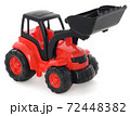 Children's plastic toy, Red-black bulldozer isolated on white 72448382