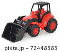Children's plastic toy, Red-black bulldozer isolated on white 72448383
