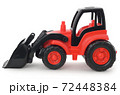 Children's plastic toy, Red-black bulldozer isolated on white 72448384