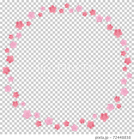 Cute plum blossom frame watercolor circle 72448838
