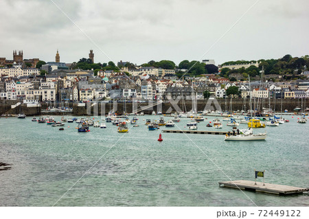 Harbor and Skyline of Saint Peter Port, Guernsey, Channel Islands, UK 72449122